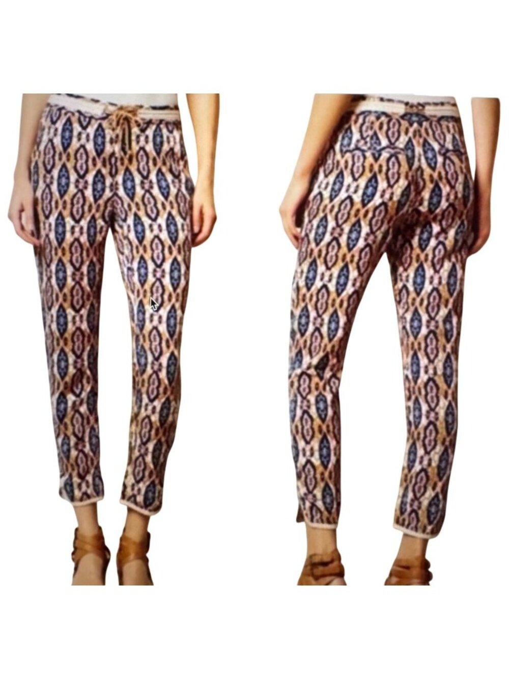 Anthropologie Pilcro And The Letterpress Linen Blend Pants Size 29 Boho Paisley